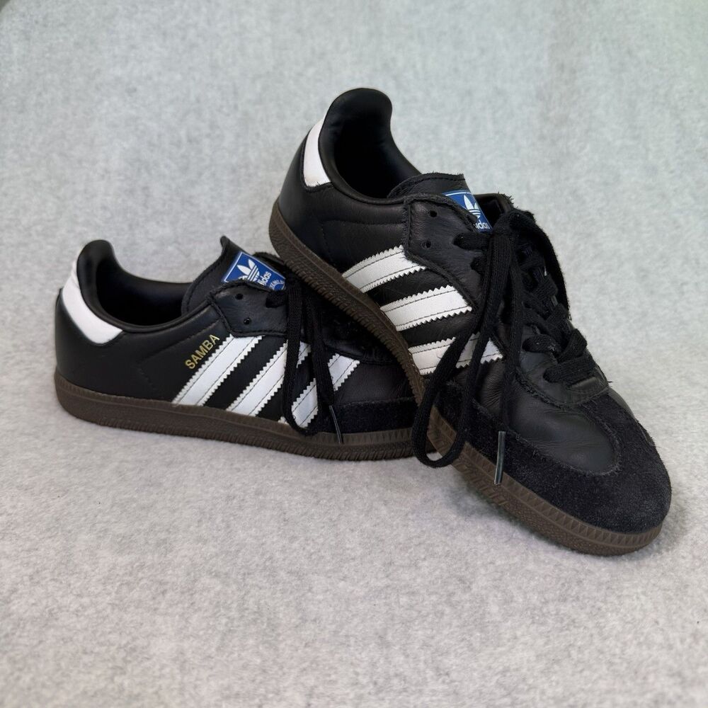 adidas Samba Big Kids Sz 4.5 Black White Gum Classic Soccer Casual Sneakers